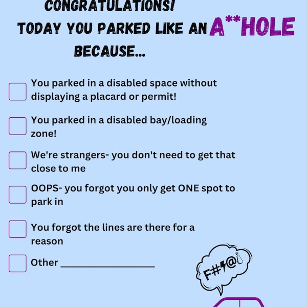 Parking Cards Etsy Canada