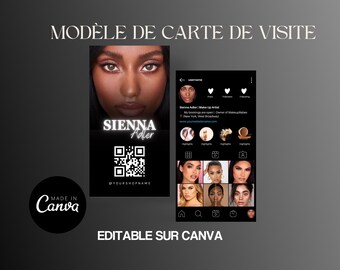 Business Card Template, Instagram Business Card, Beauty Artist Hair Nail Eyelash Extensions Business Card Template