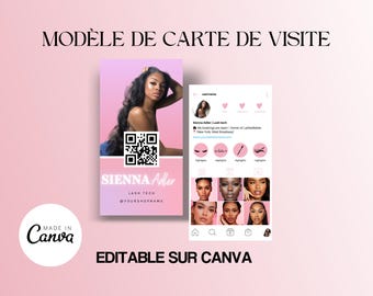 Business Card Template, Instagram Business Card, Beauty Artist Hair Nail Eyelash Extensions Business Card Template