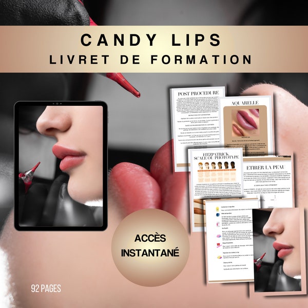 Candy Lips, Livret de Formation PDF, Formateur, Beauté Académie, Full Lips Dark Lips, Téléchargement instantané