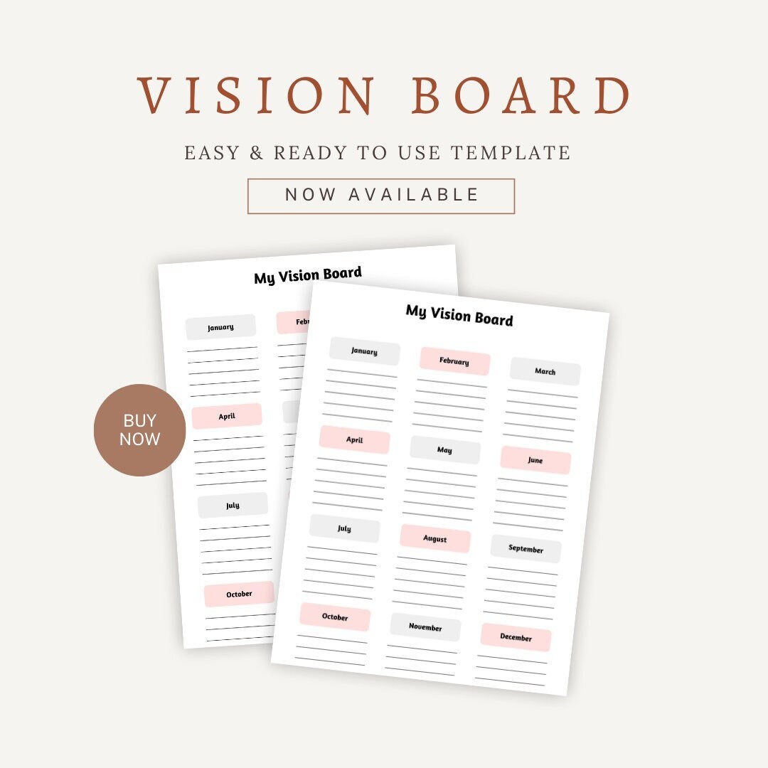 Vision Board Planner Template Printable Vision Board - Etsy