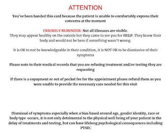 Medical Gaslighting Card