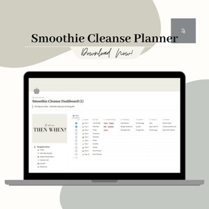 Smoothie or Juice Cleanse Notion Template - Notion Template, Notion Planner, Diet Schedule