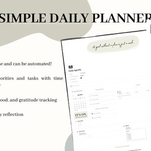 Einfache Notion Vorlage Tagesplaner - Notion Vorlage, Tagesplaner, Notion Planner, Ästhetischer Digitaler Planer