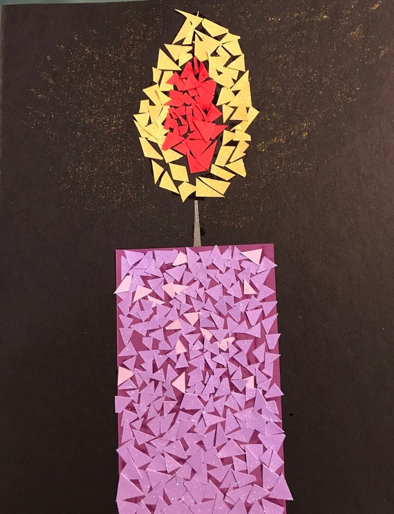 Burning Candle Mosaic - Etsy
