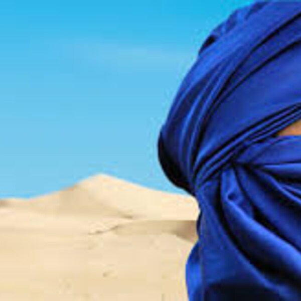 Écharpe Berbère Indigo Fait Main - Coton - 170x80 Cm - Homme/Femme