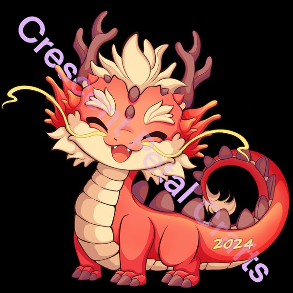 Pastel year of the dragon lunar new years sticker