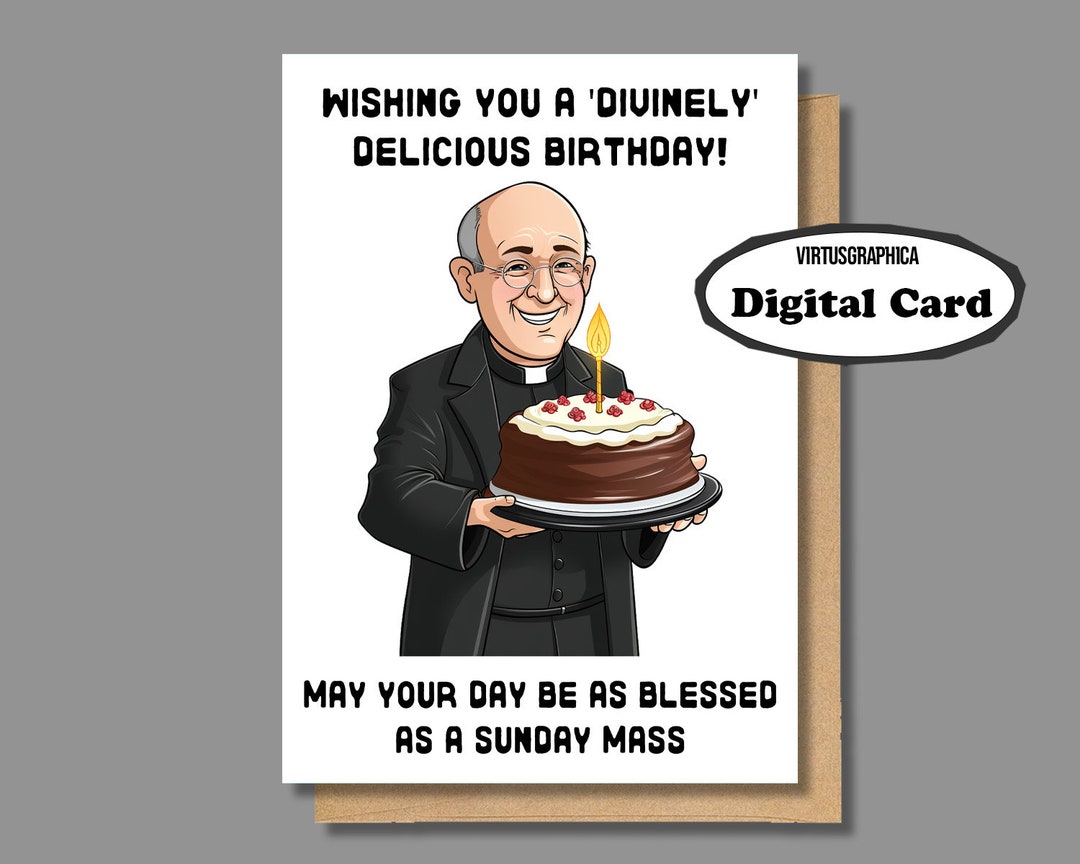 Printable Catholic Birthday Card.funny Printable Birthday - Etsy