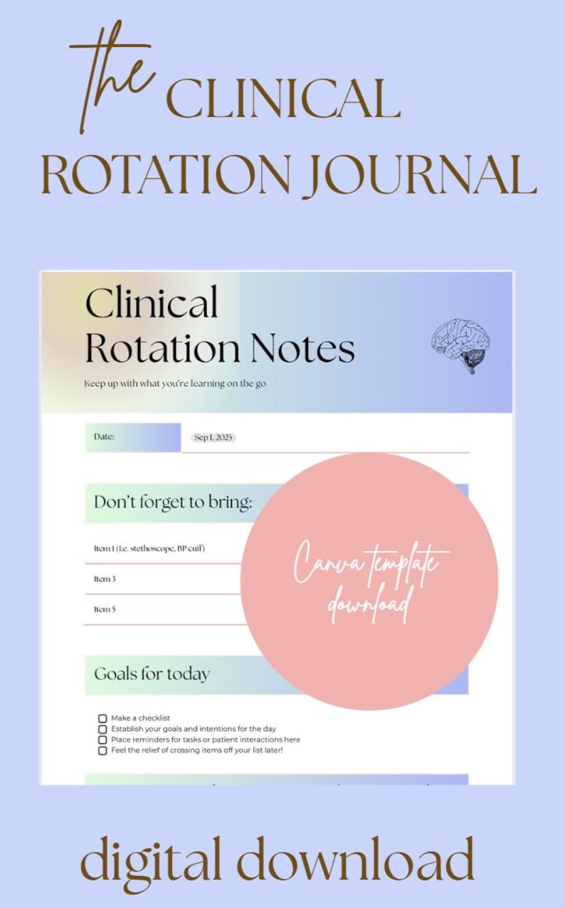 Clinical Rotation Lab Example In Notes The Clinical Rotation Journal - Etsy
