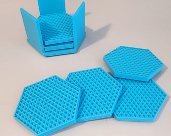 Custom Hexagon 3d Printed Coaster Set