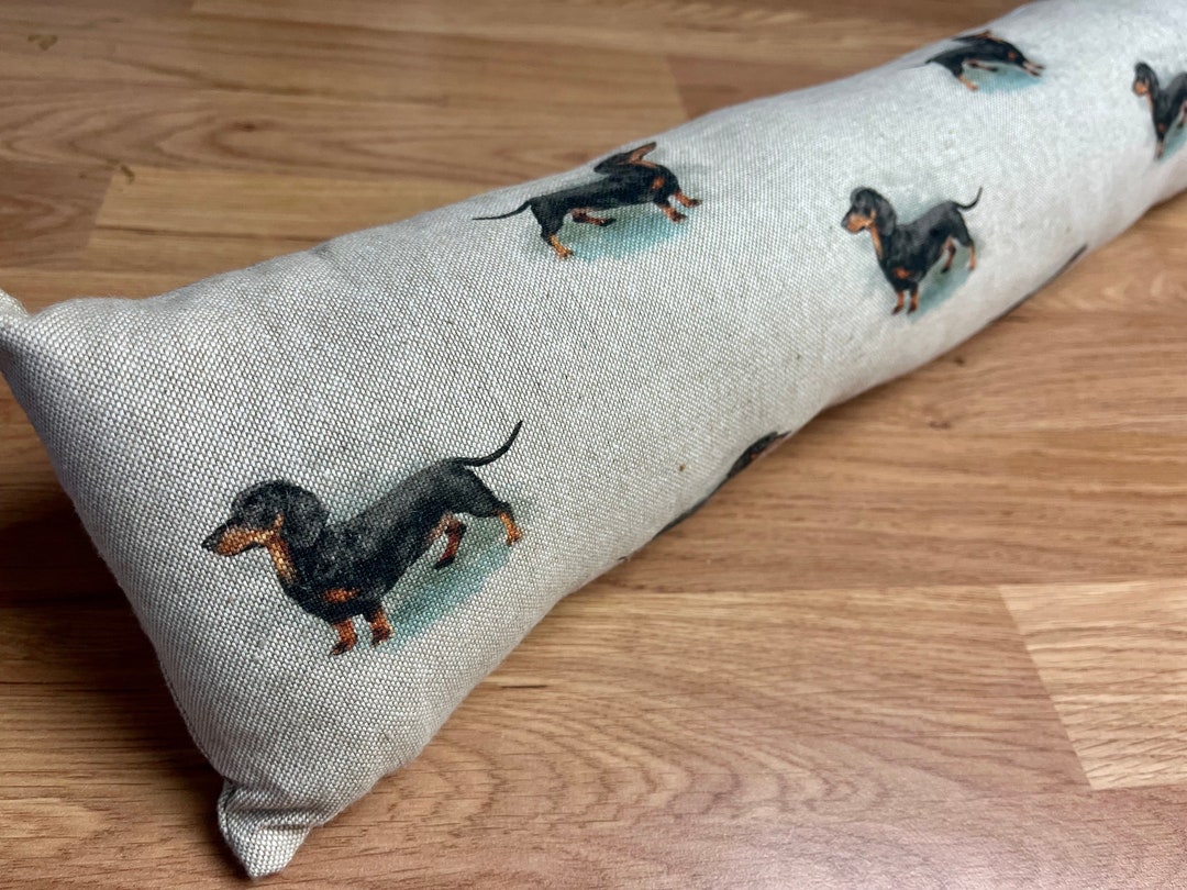 Draught Excluder Dachshund Linen Sausage Dog Wheat Weighted Custom Size