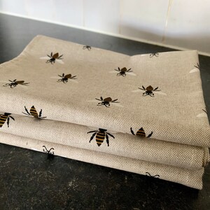 Bumble Bee Linen Tea Towels, Set of 3, Singles, Hand Sewn, Farmhoue Decor image 5