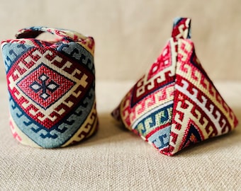 Kilim Fabric Door Stop: Rustic Elegance for Home Decor (Filled or Fill at Home)