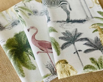 Safari Print Tea towels, Linen Blend Kitchen Towels, Animal Inspired Home Decor,  Set of 3, Singles, Kitchen Accessories