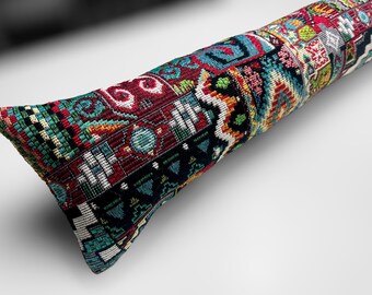 Draught Excluder Moroccan Aztec Fabric, Energy Saving , Draft Stopper, Home decor