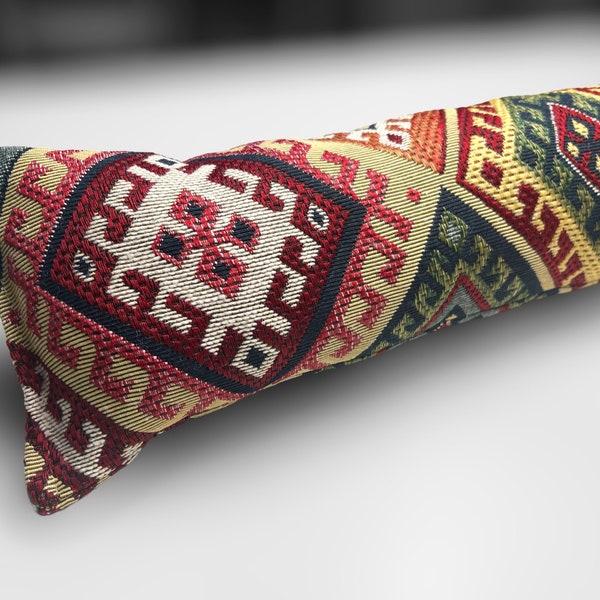 Draught Excluder Woven Kilim Fabric, Wheat Weighted, Custom Sizes, Energy Saving , Draft Stopper, Home decor