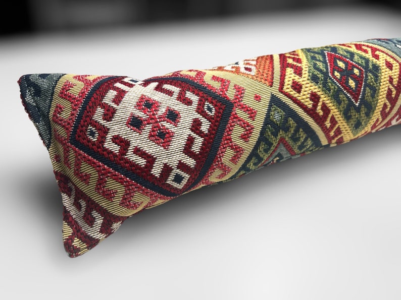 Draught Excluder Kilim Fabric, Wheat Weighted, Custom Sizes, Energy Saving , Draft Stopper, Cozy Home decor image 1