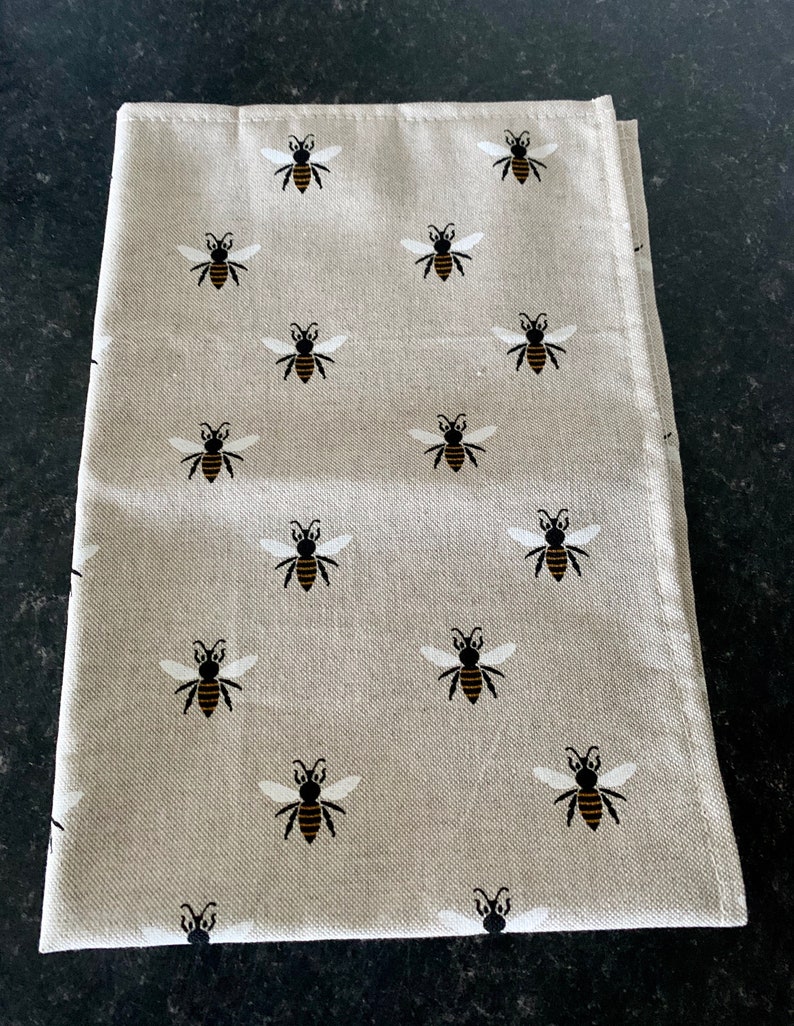 Bumble Bee Linen Tea Towels, Set of 3, Singles, Hand Sewn, Farmhoue Decor image 7