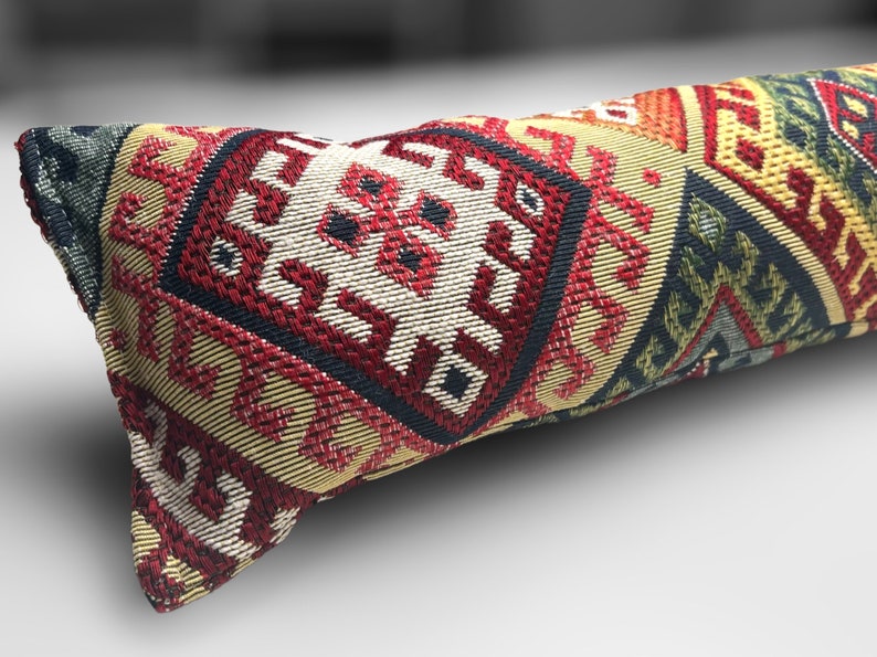 Draught Excluder Kilim Fabric, Wheat Weighted, Custom Sizes, Energy Saving , Draft Stopper, Cozy Home decor image 4