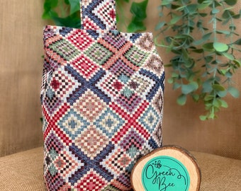 Large Colourful Tapestry Fabric Door Stop: Rustic Elegance for Home Decor (Filled or Fill at Home)