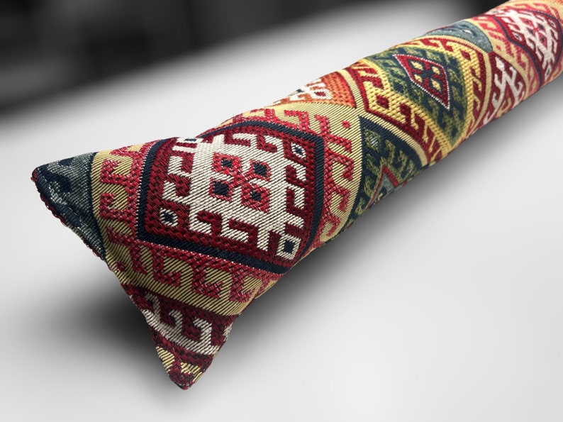 Draught Excluder Kilim Fabric, Wheat Weighted, Custom Sizes, Energy Saving , Draft Stopper, Cozy Home decor image 3