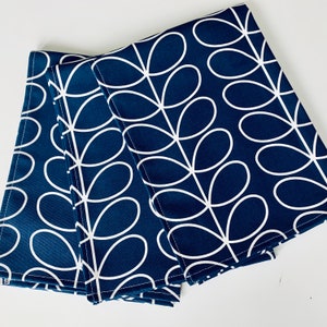 Blue Stem Tea Towels, Retro Kitchen, Set of 3, Singles, Handsewn, Choice of colours Mid Century Scandi Print image 6
