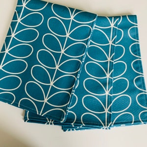 Blue Stem Tea Towels, Retro Kitchen, Set of 3, Singles, Handsewn, Choice of colours Mid Century Scandi Print image 7
