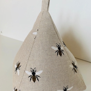 Bumble Bee Print Cotton Filled Pyramid Door Stop Fabric Weighted Deer Stag