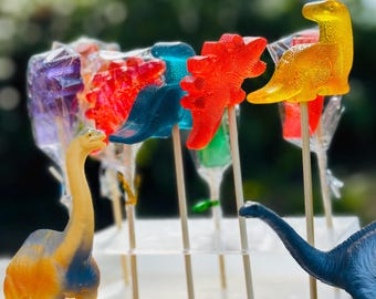 25 Dinosaur Lollipops – Bright Candy Treats for Kids’ Birthday, Baby Shower, Wedding Favors or Dino-Themed Party Gifts