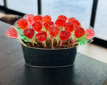 Rose Lollipops – Edible Flower Candy for Weddings, Baby Showers, Bachelorette & Birthday Parties – Elegant Handmade Favors  Decor