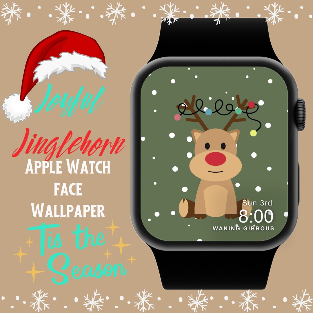 Apple Watch Digital Wallpaper Joyful Jinglehorn Holiday Watch Face