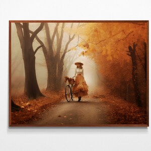 FALL RIDE Printable Art, Vintage Fall Wall Print, Digital Download Print, Rustic Fall Wall Art, Cottagecore Art, Halloween Wall Art
