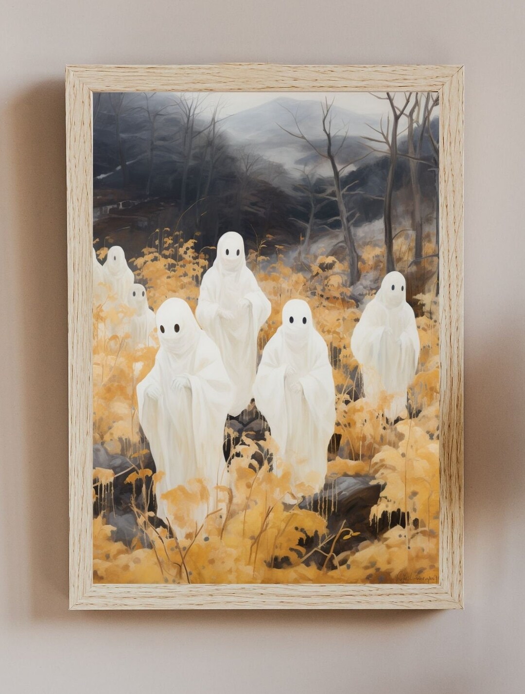 Friendly Ghost, Halloween Printable Art, Halloween Vintage Poster Print ...
