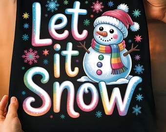 Let It Snow Bonhomme de neige PNG, Noël neige famille hiver sublimation Design PNG