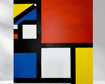 Acrylic Painting ‘The Rhythm of Color Blocks’, Stretched Canvas, 20in x 16in x 2in, unframed
