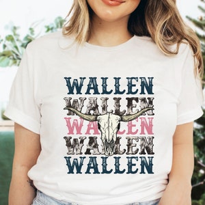 Wallen Shirt, Wallen Bullhead T-shirt, Wallen Western Tee, Cowgirl Wallen Hoodie, Country Music Outfit, Trendy Cowboy Wallen Tee Gift