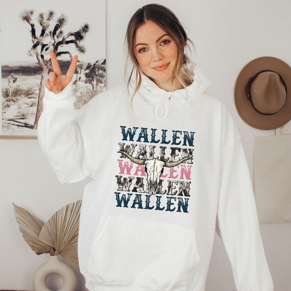 Wallen Shirt, Wallen Bullhead Sweater, Wallen Western Sweatshirt, Cowgirl Wallen Hoodie, Country Music Outfit, Trendy Cowboy Wallen Tee Gift