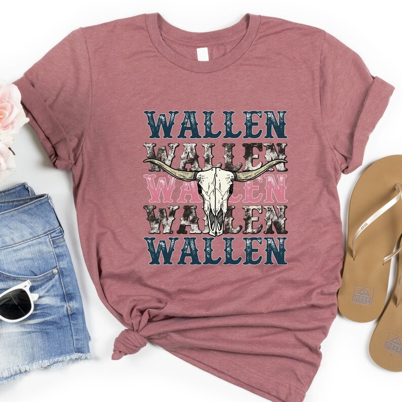 Wallen Shirt, Wallen Bullhead T-shirt, Wallen Western Tee, Cowgirl ...