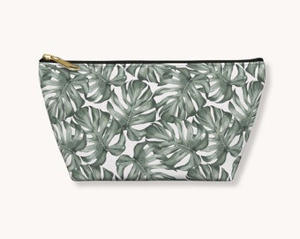 Bolsa con cremallera de hoja de monstera: neceser tropical