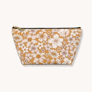 Sunny Fields Cosmetic Bag, Floral Makeup Bag, Zipper Pouch, Pencil Case, Accessory Pouch, Travel Pouch Bag, Sewing Bag, Gift for Her