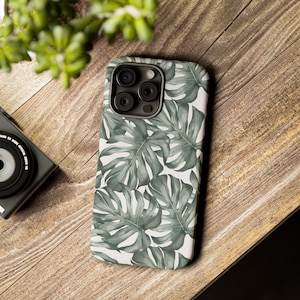 Monstera Leaf Phone Case, Iphone Case, Samsung Galaxy Case, Google Pixel Case, Botanical Phone Case, Tropical Phone Case, Aesthetic Case