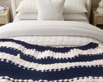 Manta de chenilla de punto grueso hecha a mano - Acogedora manta tejida a mano / Manta de punto suave y gruesa / Regalo moderno para decoración del hogar