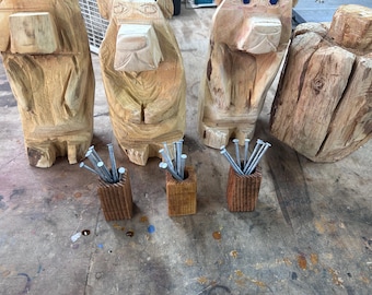 Rompecabezas de madera hecho a mano para equilibrar clavos, juego de ingenio, desafío familiar, juguete rústico de escritorio, regalo de Navidad para diversión familiar.