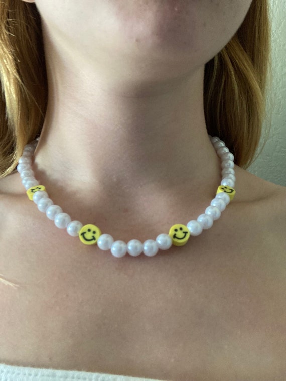 Smiley Face Pearl Necklace