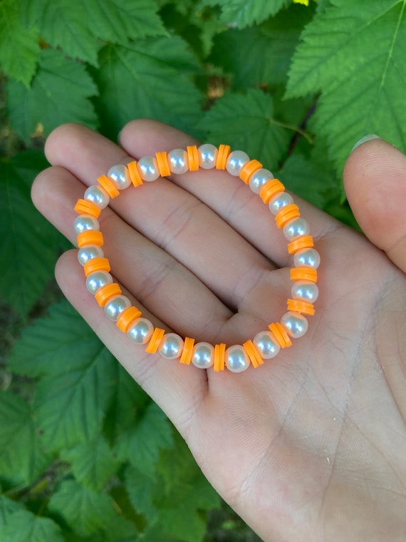 Orange Creamsicle Clay Bead Bracelet