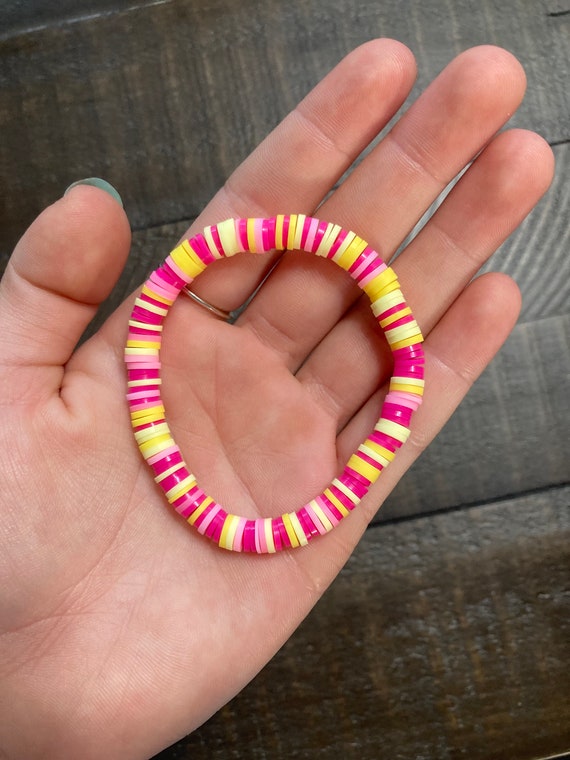 Pink Lemonade Clay Bead Bracelet