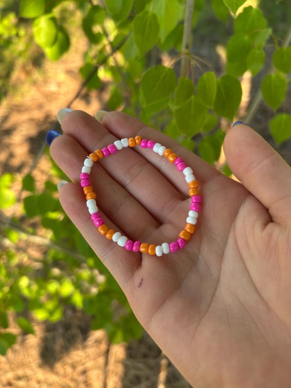 Pink Mango Seed Bead Bracelet