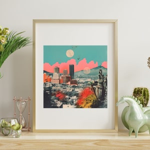 Arte inspirado en la CDMX, Arte de la Ciudad de México, Arte de México, Ciudad de México, Arte mural de la Ciudad de México, México, Viajes a México, Póster de decoración del hogar, Viajes