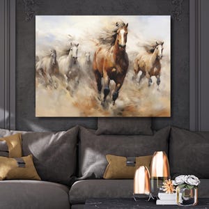 Wild Galloping Horses Canvas Print: Equestrian Wall Art