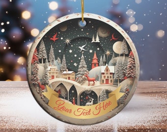 Custom Christmas Scene Ornament: Personalized Holiday Decor